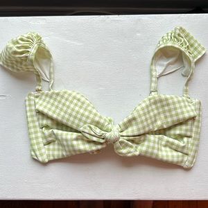 Reformation size S mint gingham pattern push-up bikini top